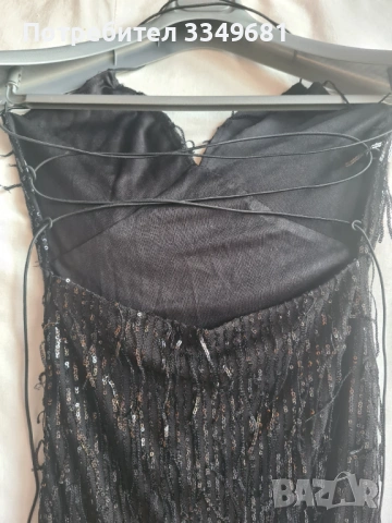 Официална черна рокля на паети, снимка 3 - Рокли - 53741831