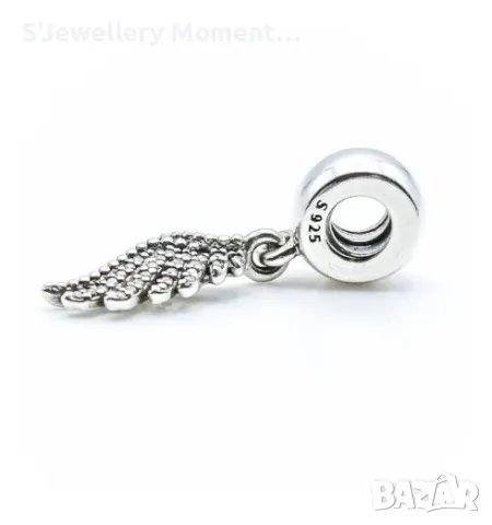 Сребърен талисман висулка перо PANDORA Feather, снимка 4 - Гривни - 49779597