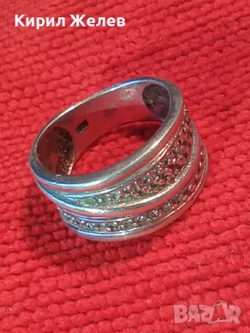 СКЪПОЦЕНЕН СРЕБЪРЕН ПРЪСТЕН СРЕБРО 925 с БЯЛА ПОЗЛАТА с ЮВЕЛИРНО ФАСЕТИРАНИ БЛЕСТЯЩИ ЦИРКОНИ 43075, снимка 12 - Пръстени - 50023324