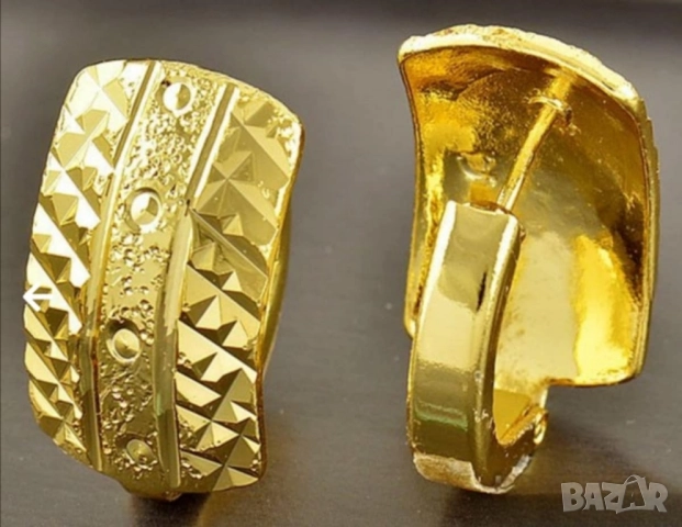 Класически масивни обеци от 9к попълнено злато 20 лв.