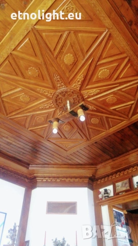 Полилеи от автентични реставрирани бъчви с дървена чашка , снимка 10 - Лампи за таван - 44113335