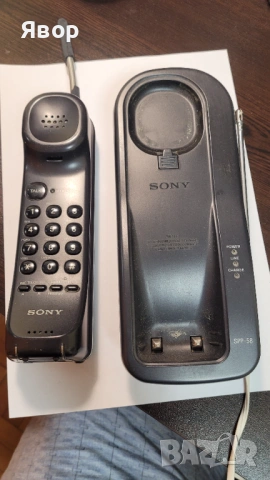 Телефон безжичен стар с кабел  работещ Sony, снимка 4 - Антикварни и старинни предмети - 54240180