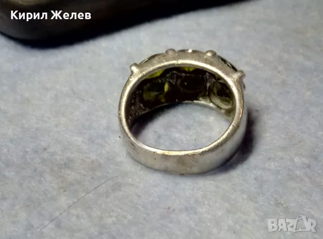 ШАРМАНТЕН СКЪПОЦЕНЕН СРЕБЪРЕН ПРЪСТЕН МАТИРАНО СРЕБРО 925 с ЮВЕЛИРНО ФАСЕТИРАН ПЕРИДОТ ОЛИВИН 42680, снимка 10 - Пръстени - 49916543