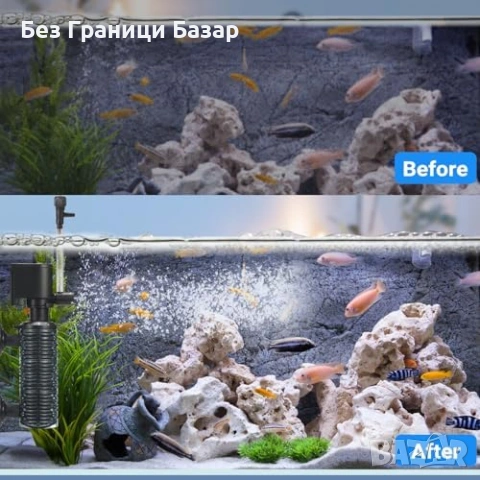 Нов Тих вътрешен филтър за аквариум 3-15G с активен въглен + гъба, снимка 6 - Оборудване за аквариуми - 53697348