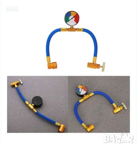 Тръба за пълнене на автомобилен климатик, резба M14, 20x20 см, налягане 600-3000 PSI, R134A, 13 мм, снимка 5 - Аксесоари и консумативи - 53194067
