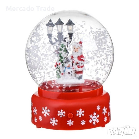 Коледна музикална снежна топка Mercado Trade, Дядо Коледа, 18см., снимка 2 - Декорация за дома - 52215359