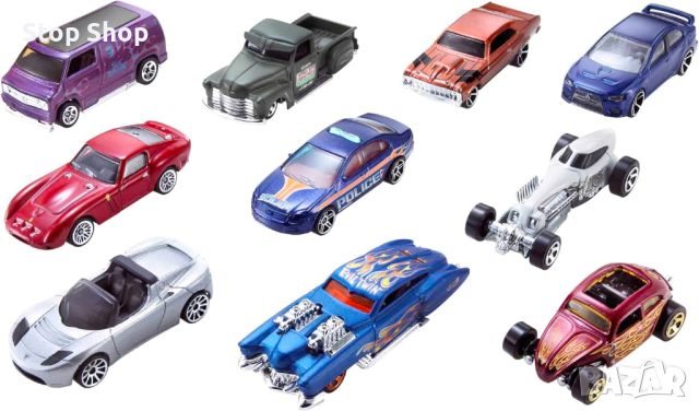 Колички играчки Hot Wheels оригинални 10 броя пакет , снимка 6 - Коли, камиони, мотори, писти - 45303172