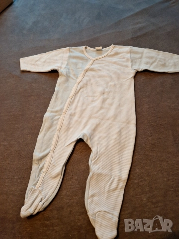 6-9м 74см Помпер гащеризон, памук, бял, без следи от употреба 