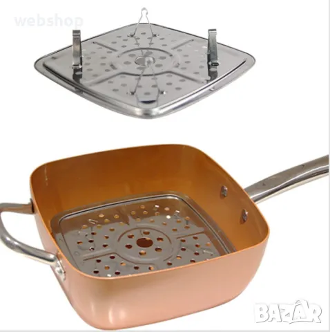 Copper Chef Pan - дълбок тиган с незалепващо покритие 6 в 1, снимка 2 - Съдове за готвене - 47456800