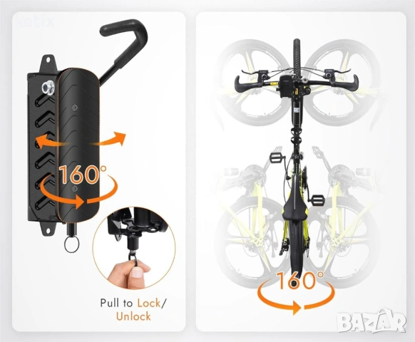 Комплект от 2 броя регулируема стойка за велосипед,въртяща се, снимка 2 - Аксесоари за велосипеди - 53643490