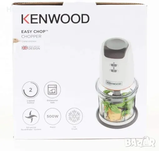 Kenwood EasyChop CHP61.000WH Чопър с четири остриета 0,5 л. Купа,2 скорости,ледоразбивач, 500 W, снимка 3 - Чопъри и пасатори - 47065640