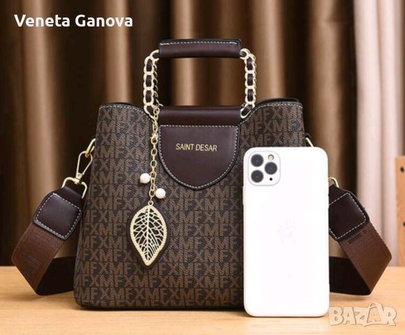 Кафява стилна дамска чанта, снимка 3 - Чанти - 45556247
