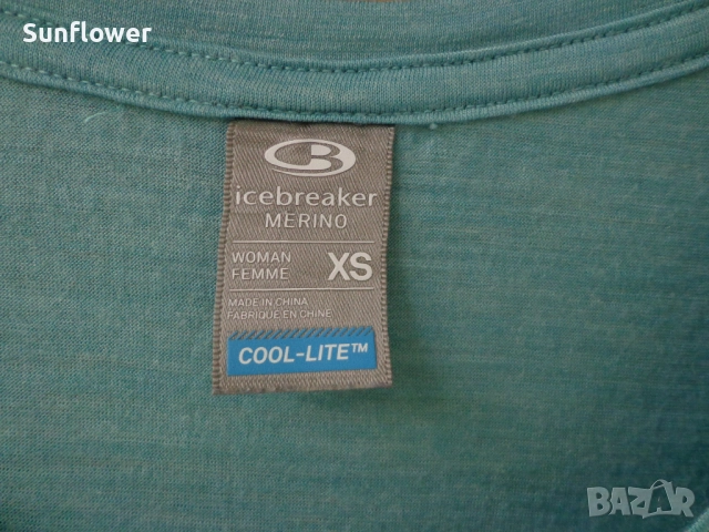 Тениска Icebreaker Merino Cool Lite, синьо-зелена, XS , снимка 4 - Тениски - 51745136