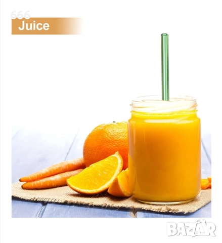 Комплект от 7 стъклени сламки за многократна употреба, снимка 2 - Други стоки за дома - 51478912