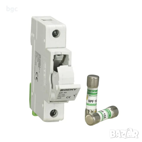 Разединители за Фотоволтаична система 10x38 gPV 1000V DC с бушон за DIN шина 