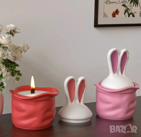 Молд две части бурканче със заешки уши , снимка 5 - Форми - 53317008