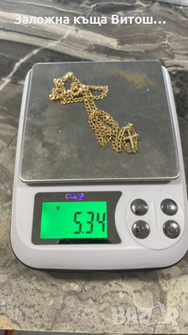 Златен синджир с висулка кръст 14к / 5.34 гр., снимка 2 - Колиета, медальони, синджири - 45208527
