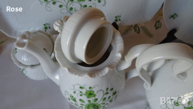 Royal Tettau Grüne Blume Porzellan – изключително бял, фин, костен порцелан, снимка 16 - Сервизи - 51588903