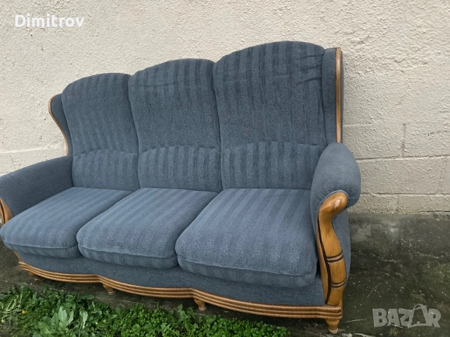 Диван с масивна дървена основа, снимка 2 - Дивани и мека мебел - 53959116