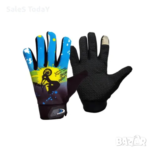 Детски ръкавици за колело, тротинетка, скутер, сини