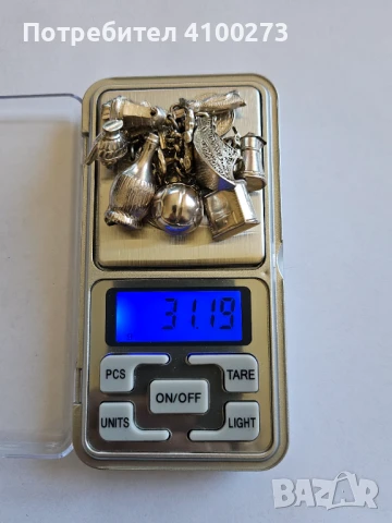 СРЕБЪРНА ГРИВНА С ТАЛИСМАНИ - .835 сребро - 2 броя, снимка 6 - Гривни - 51159793