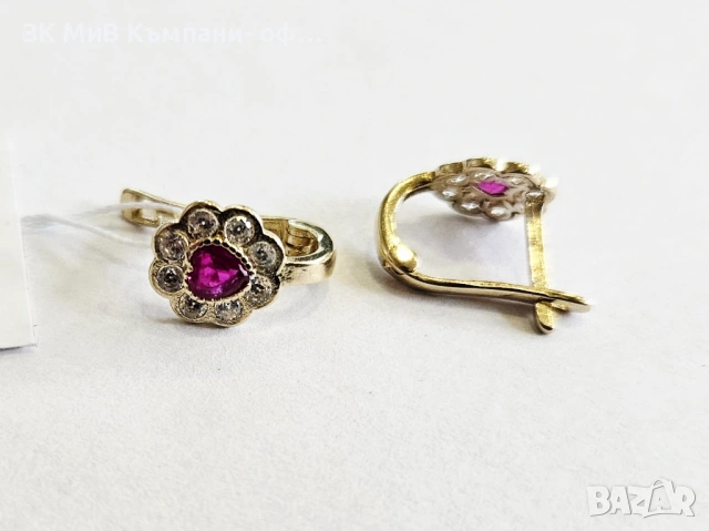 Златни обеци 1.18гр 00720-26, снимка 2 - Обеци - 53859808