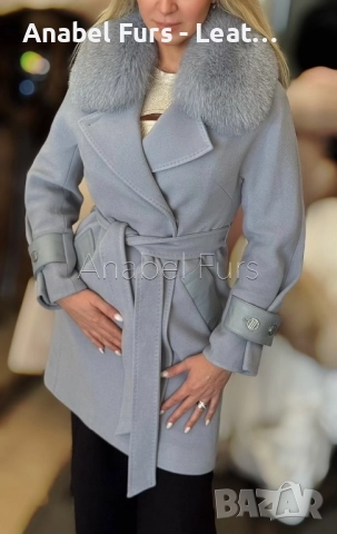 Дамски кашмирени палта с естествен косъм, снимка 11 - Палта, манта - 51811994