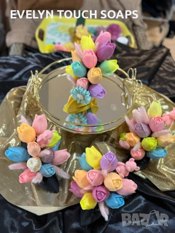 букет лалета за 8 март от сапун като малки шедьоври!, снимка 8 - Козметика за тяло - 53360764