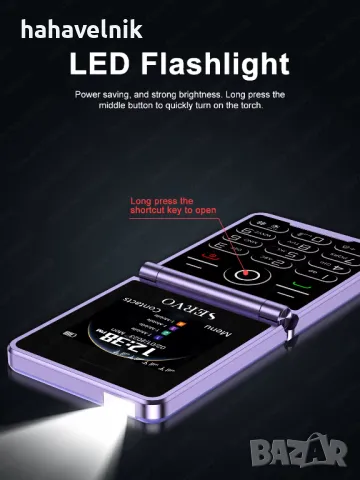  4 SIM карти! СГЪВАЕМ Телефон SERVO  iP15 Flip 4 SIM Card  , снимка 13 - Телефони с две сим карти - 49816673