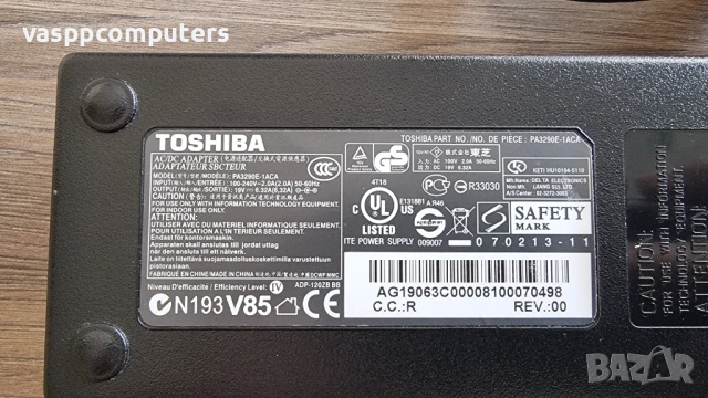 Оригинален Захранващ Адаптер, зарядно Toshiba 120W 19V/6,32A, снимка 3 - Лаптоп аксесоари - 50450545