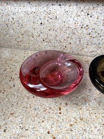 Кристален масивен пепелник, бохемия, снимка 2 - Антикварни и старинни предмети - 53772798