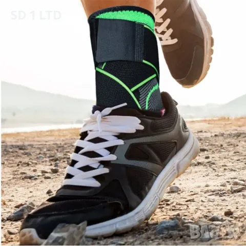 Ортеза за глезен Louzir еластична тип чорап с регулируема лента универсален размер Поддържаща, снимка 4 - Спортна екипировка - 50429581