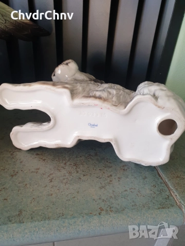 Гьобел статуетка 25см/Goebel немска порцеланова фигура на куче-пудел, снимка 6 - Статуетки - 48406456