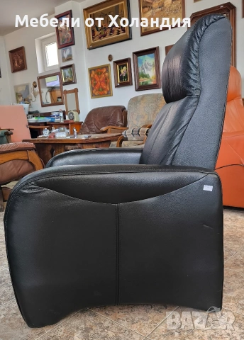 Механичен релакс фотьойл с естествена кожа, снимка 4 - Дивани и мека мебел - 53769957
