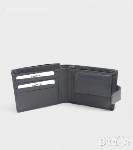 Мъжки портфейл Lotto от естествена кожа в син цвят с копче LTT914-U2L blue, снимка 5 - Портфейли, портмонета - 51546178