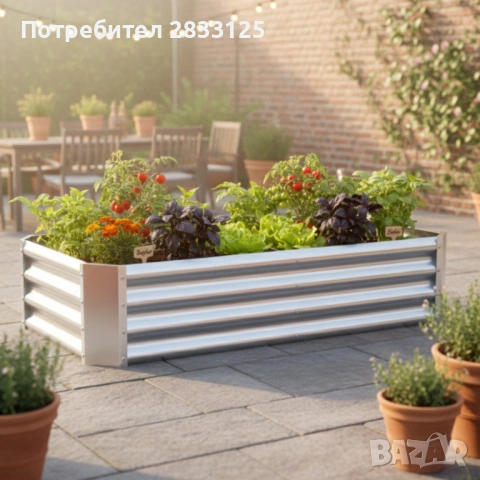 Метална поцинкована леха за зеленчуци и цветя - здрава и устойчива, снимка 6 - Градински мебели, декорация  - 53660509