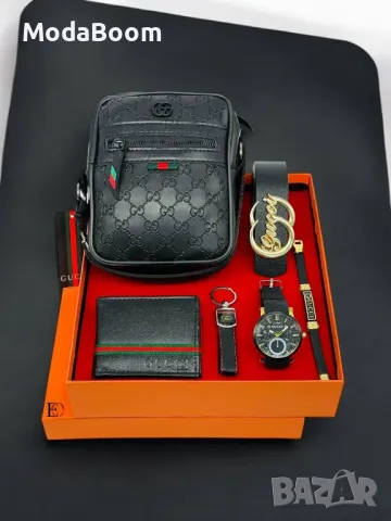 Gucci мъжки подаръчни комплекти , снимка 3 - Портфейли, портмонета - 48353995