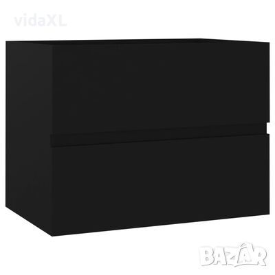 vidaXL Долен шкаф за мивка, черен, 60x38,5x45 см, ПДЧ（SKU:804738, снимка 1 - Шкафове - 45421924