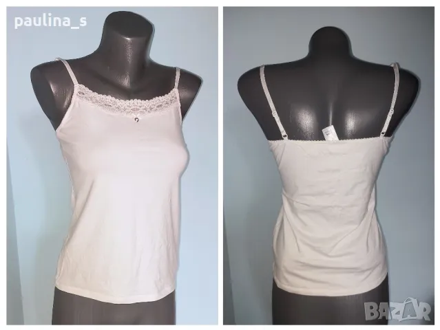 Шест различни броя / Бял потник с пайети и камизола / голям размер , снимка 13 - Потници - 28506311