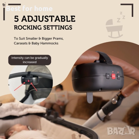 Автоматична бебешка люлка ZAZU Robby, снимка 6 - За бебешки колички - 52362810