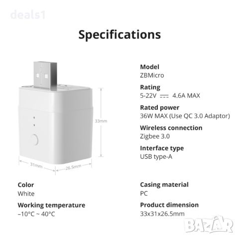 SONOFF MICRO Zigbee USB Интелигентен Адаптер, снимка 15 - Друга електроника - 46599627