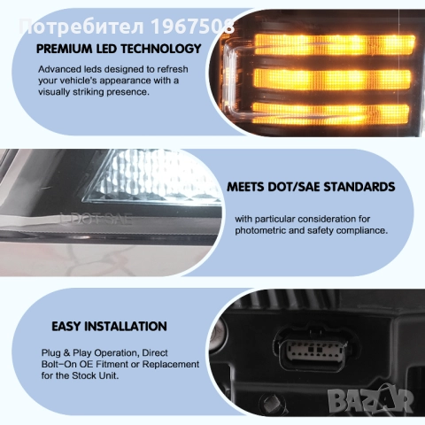 Комплект LED фарове за Ford F150 2018 - 2020, снимка 4 - Части - 52325980