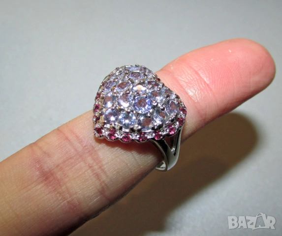 925 сребърен пръстен с танзанит, снимка 3 - Пръстени - 54256885