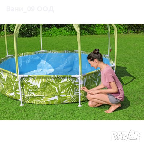 Детски сглобяем басейн със сенник и водна мъгла , снимка 5 - Басейни и аксесоари - 45878570