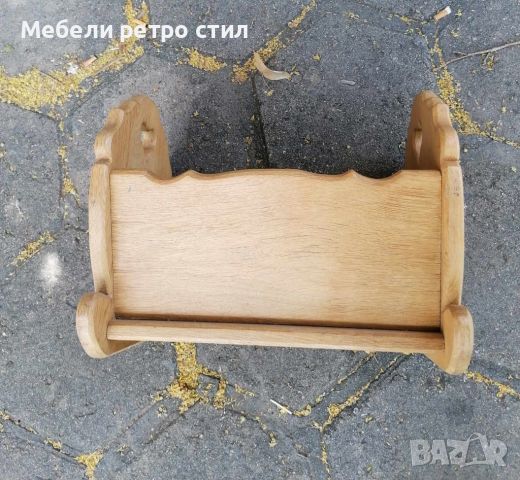 Старинна дървена люлка за бебе , кукла ръчна изработка. , снимка 4 - Антикварни и старинни предмети - 46320031