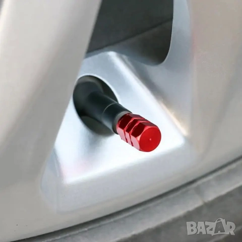 4 бр. Алуминиеви Капачки за Вентили на Гуми, снимка 3 - Аксесоари и консумативи - 53901632