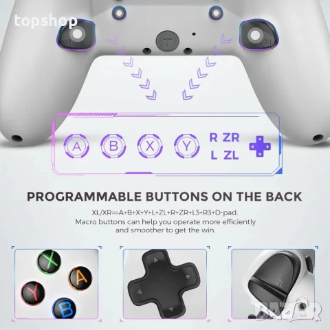 НОВ Джойстик ECHTPower за Nintendo Switch Pro Безжичен контролер за Switch OLED с бутон SYNC,SP02, снимка 3 - Джойстици и геймпадове - 50494708