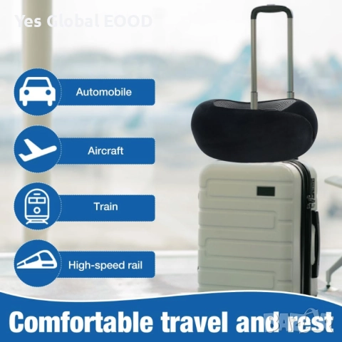 Mineup възглавница за пътуване от мемори пяна за самолет и кола черна, снимка 5 - Други - 52289307