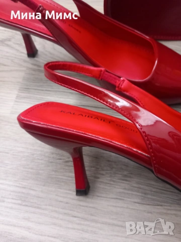 Чанта и обувки в бордо, снимка 3 - Дамски елегантни обувки - 54076057