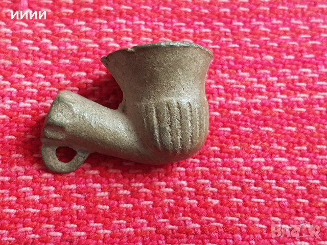Османска бронзова лула 3, снимка 2 - Антикварни и старинни предмети - 52733876